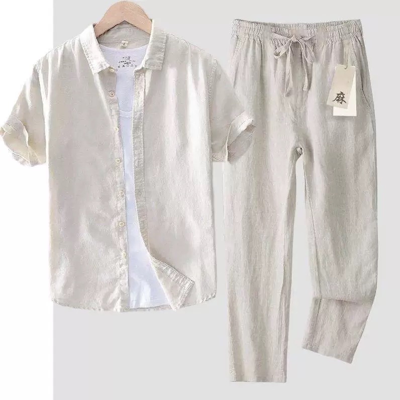 Linen Shirt Summer - Conjunto de Camisa de Linho Leve