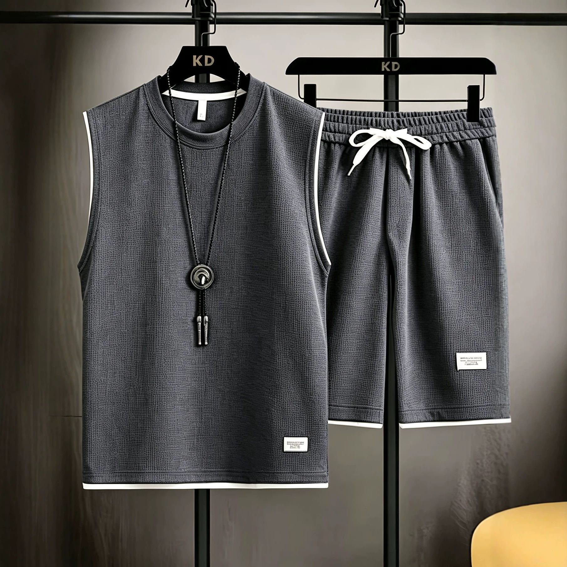 Mens Fashion Vest - Conjunto de colete masculino de verão