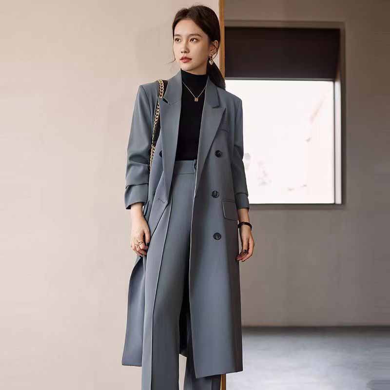 Men'S Fashion X - Fanan elegante longo trench coat feminino