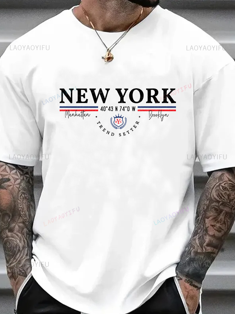 Men'S Fashion New York - Nova york carta gráfica camiseta unissex