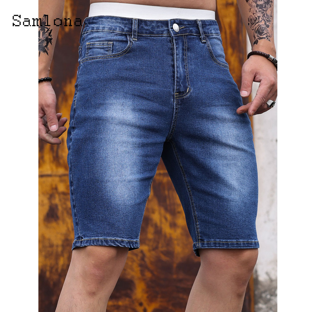 Mens Fashion Denim - Shorts jeans retalhados masculinos, jeans curtos