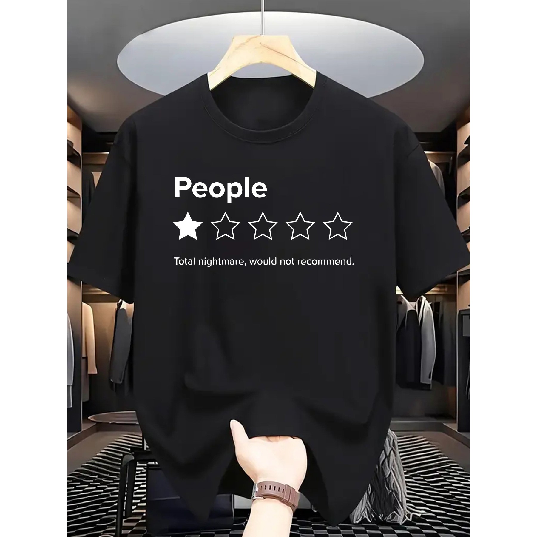 Men'S Fashion Reviews - Camiseta Gráfica com Estampa 'People 1