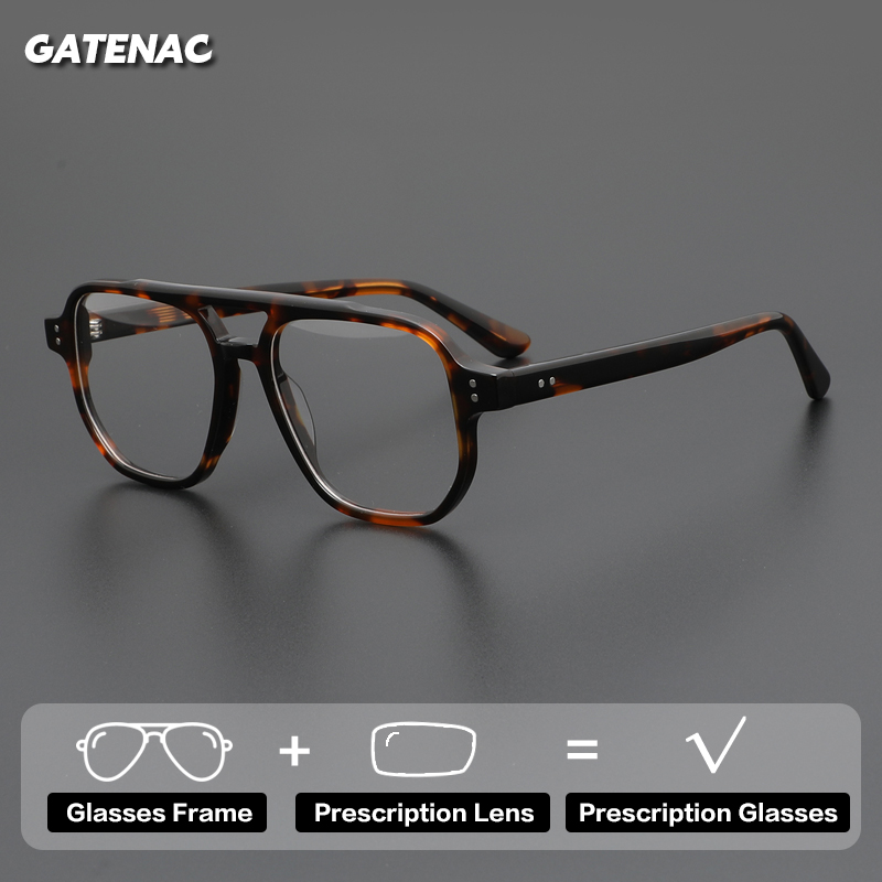 Mens Fashion Reading Glasses - Gatenac moda acetato óculos de prescrição