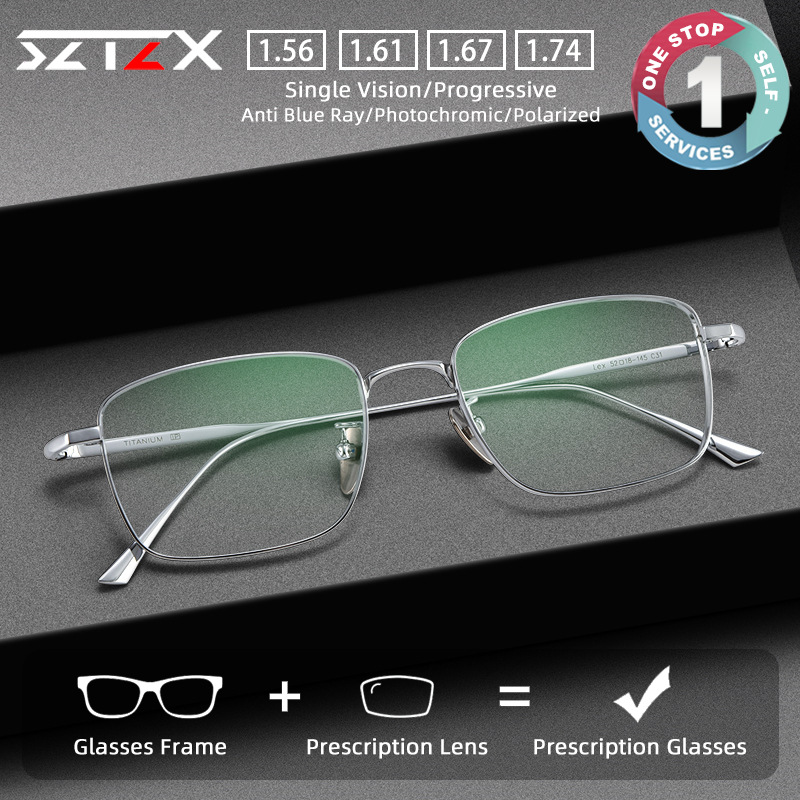 Mens Fashion Reading Glasses - Sztzx puro fio de titânio retro