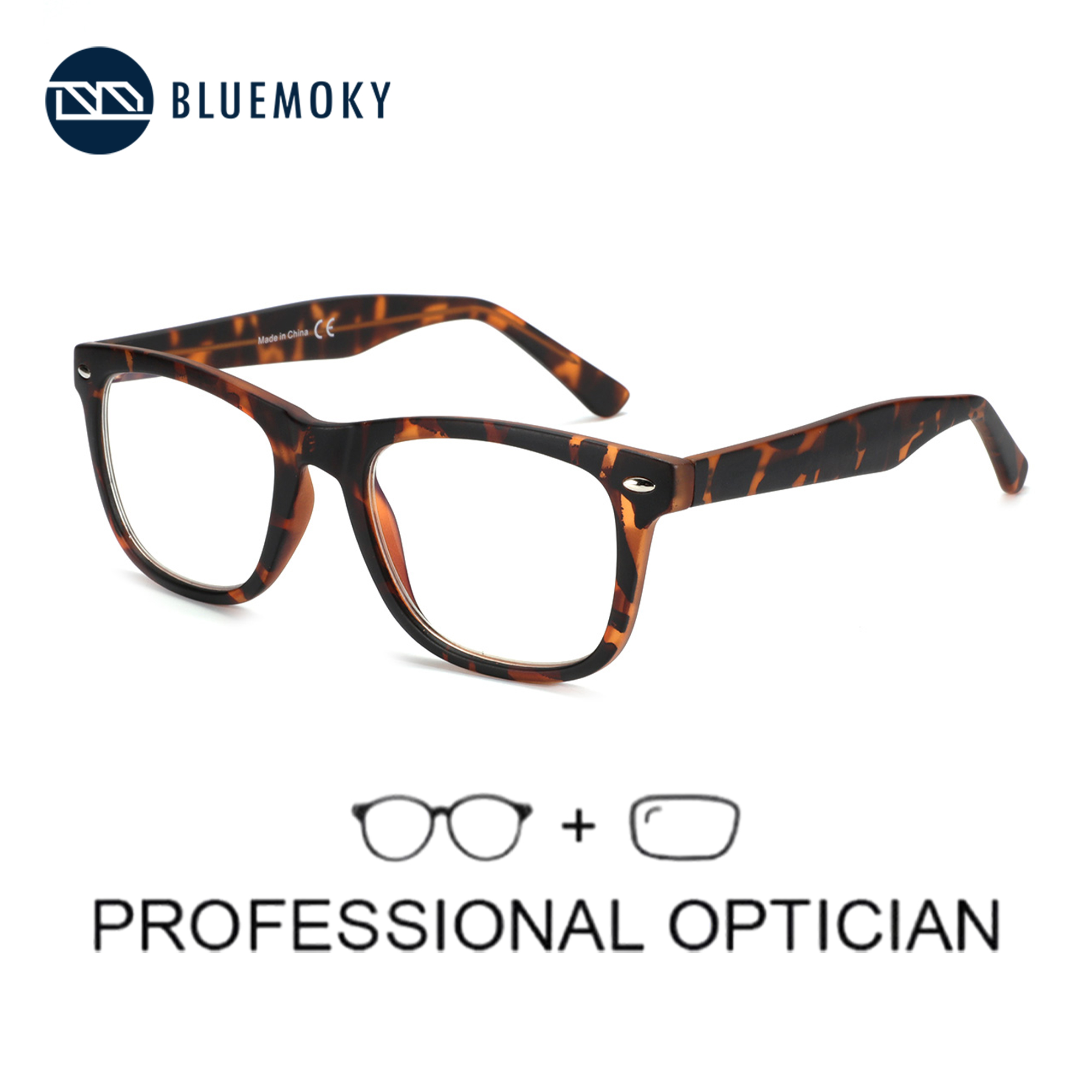 Mens Fashion Reading Glasses - Bluemoky óculos de prescrição quadrados da