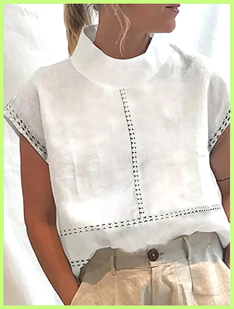 Linen Shirt Summer - Camisa Pullover de Algodão e Linho