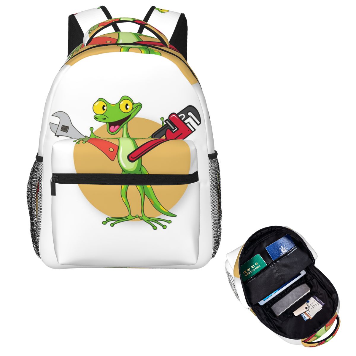 Men'S Fashion Garage - Garage Geckos Mochila escolar para estudantes,