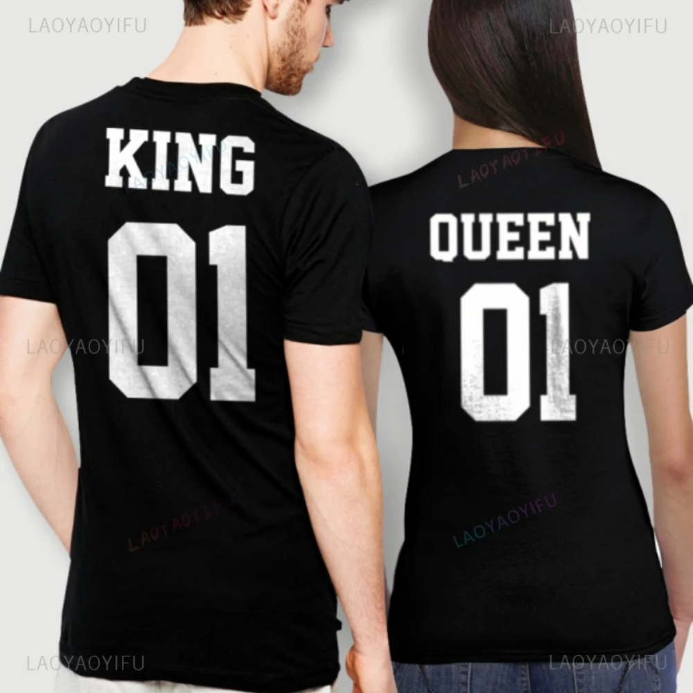 Men Fashion King - Rei rainha 01 impressão casal t