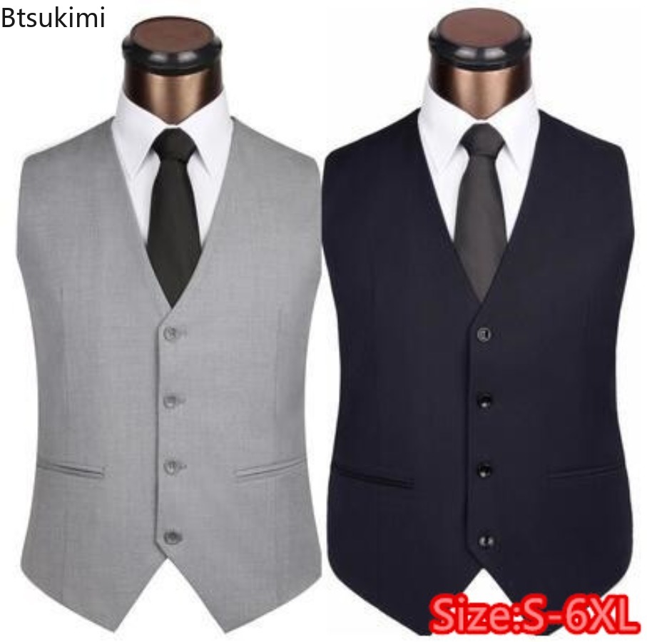 Formal Waistcoat Vest - S-6XL plus size masculino coreano fino