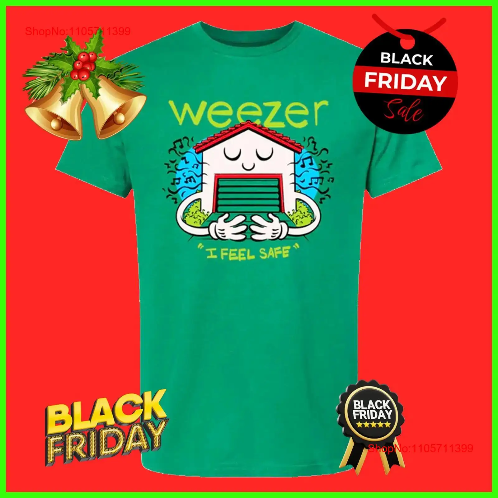 Men'S Fashion Garage - Camiseta Weezer Garage I Feel Safe