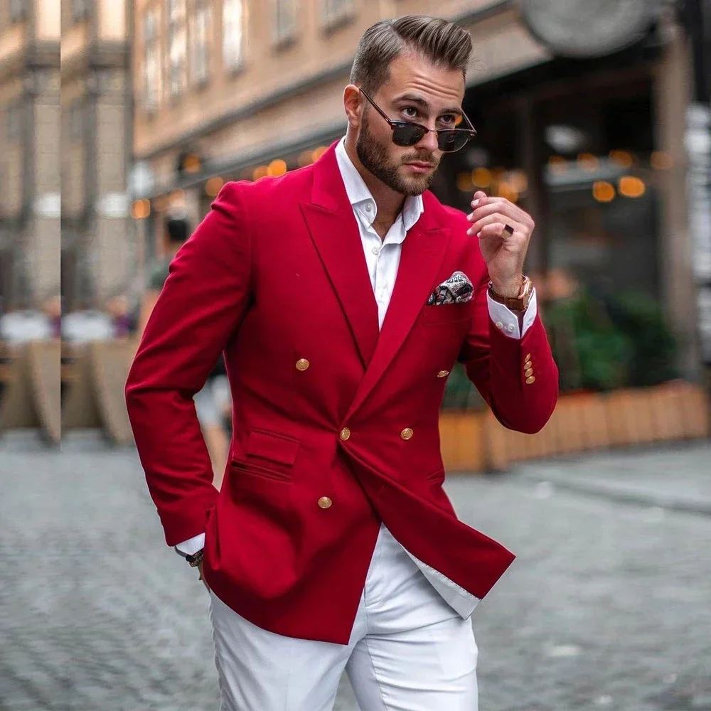 Slim Fit Blazer Men - Conjunto de Terno Masculino Casual Slim