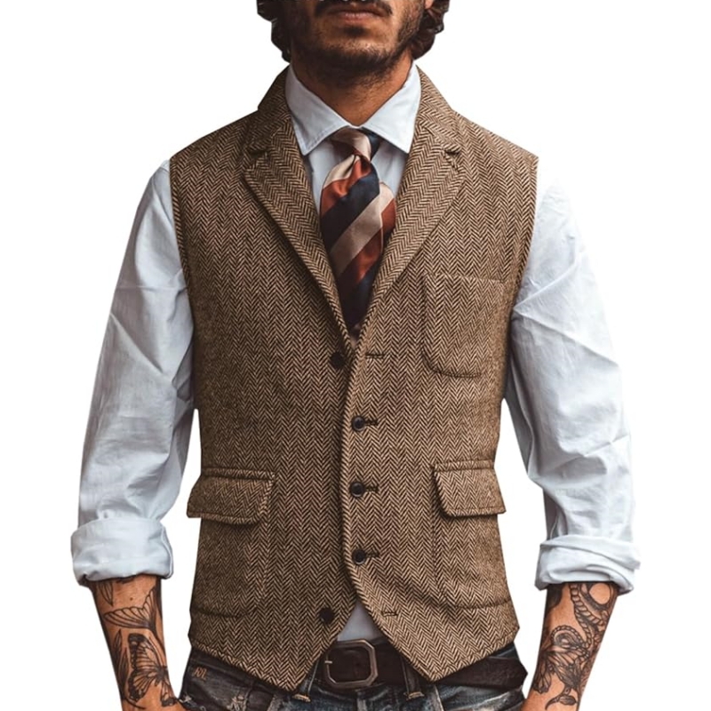 Formal Waistcoat Vest - Novo Colete Masculino com Gola V