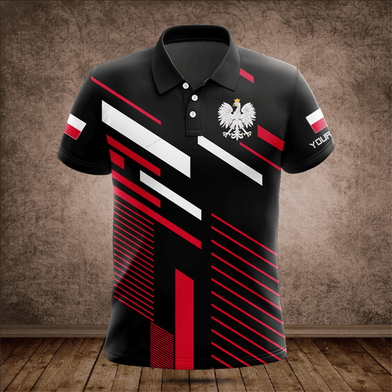 Men'S Fashion Names - Camisa Polo Camuflada com Gráfico da