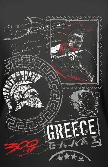 Men'S Fashion Greece - Camiseta Guerreiro Grécia Sparta 300. Design
