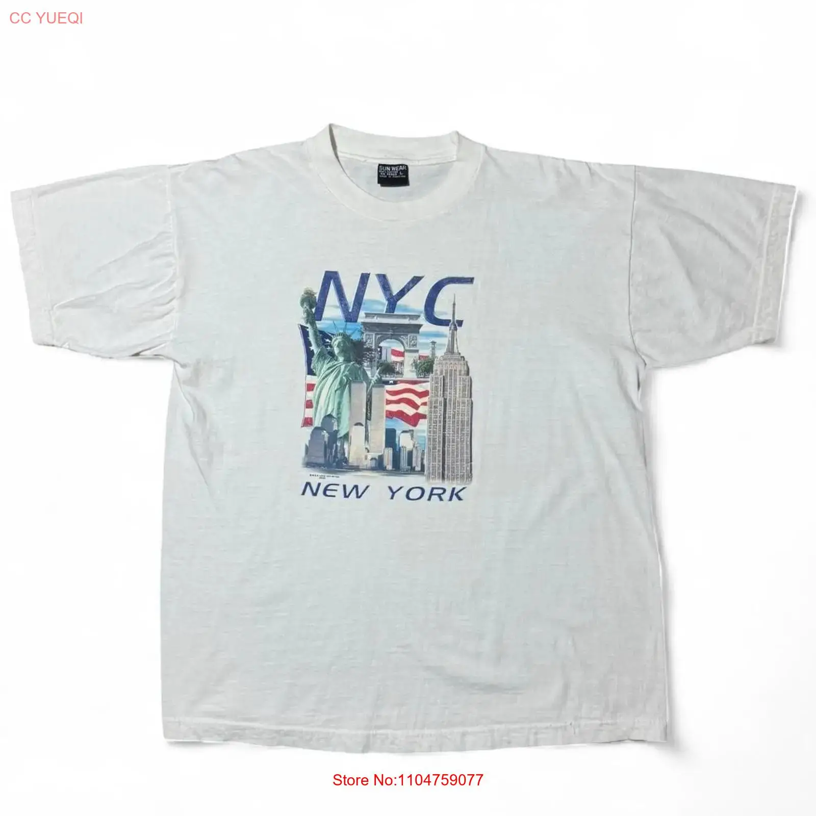 Men'S Fashion New York - Camiseta Vintage Y2K Souvenir Nova York