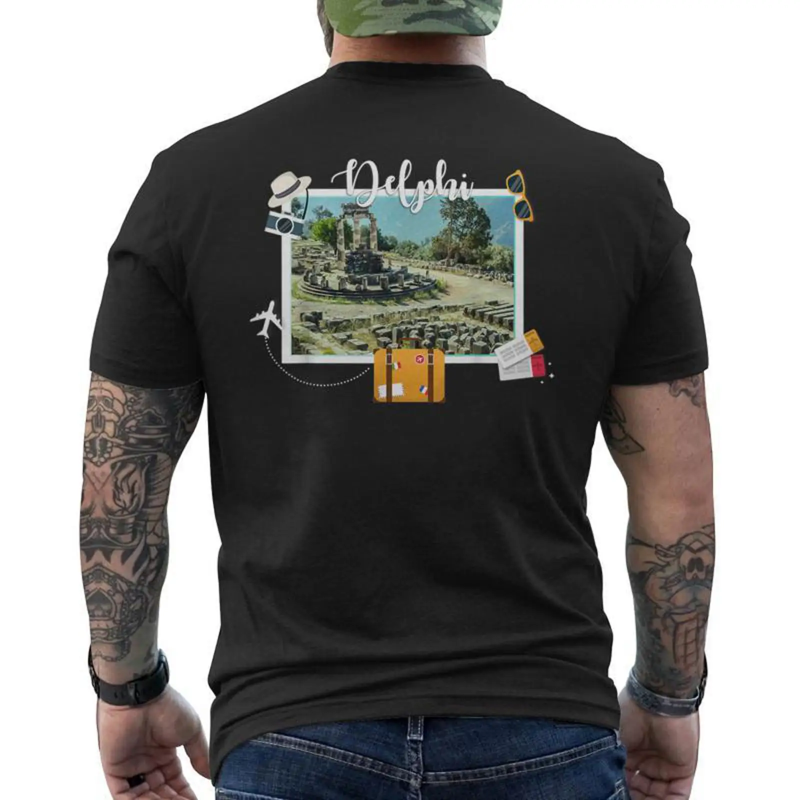 Men'S Fashion Greece - Camiseta masculina Delphi, lembrança da Grécia,