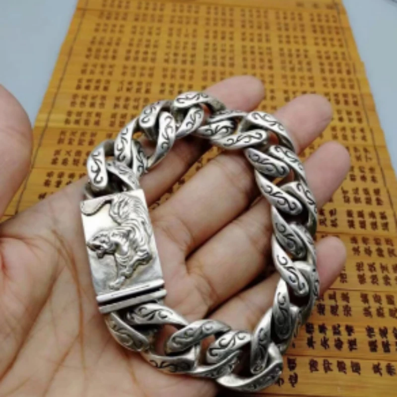 Men Fashion King - Chinês antigo tibetano prata rei da