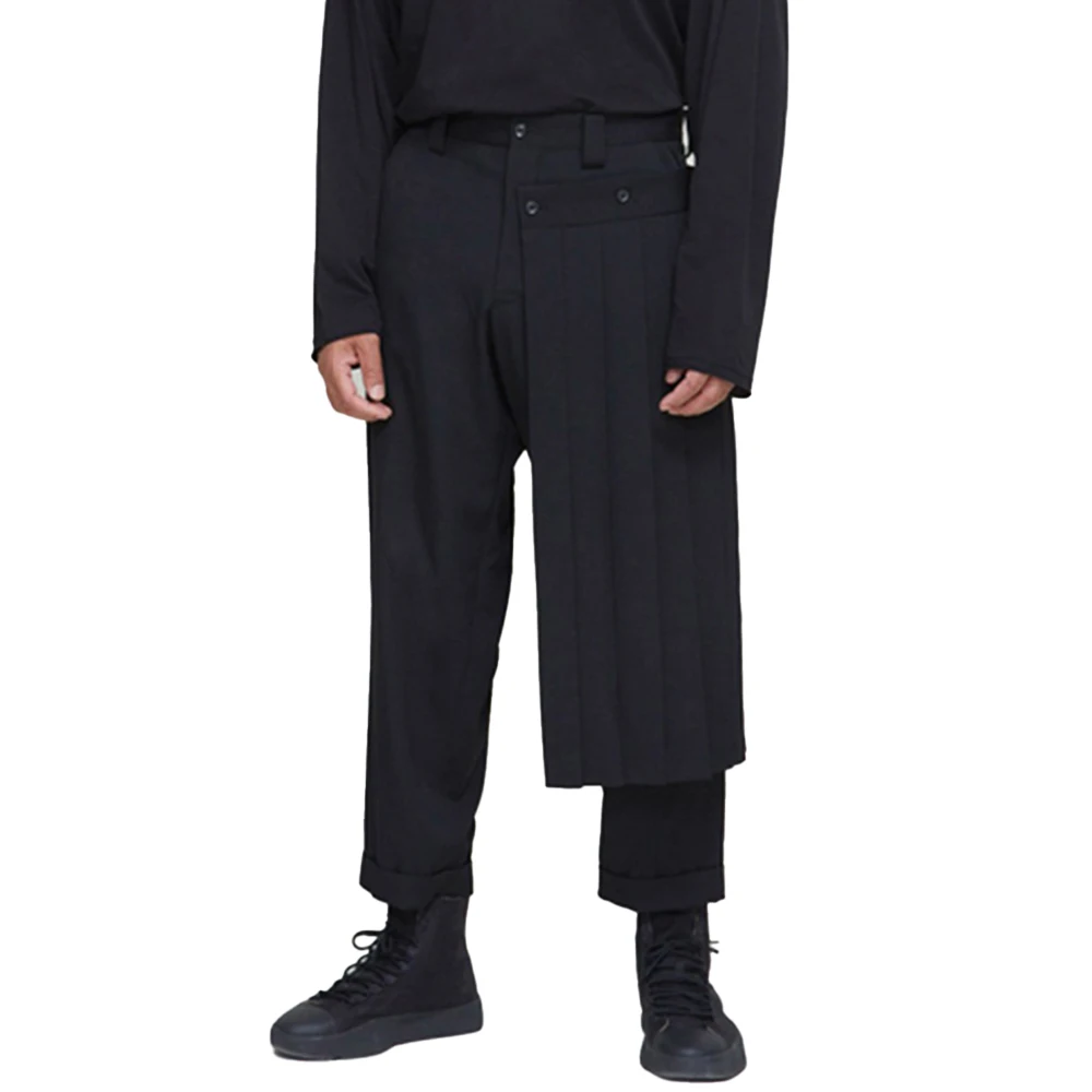 Men'S Dress Pants Fashion - Culotes masculinos de duas camadas, calça