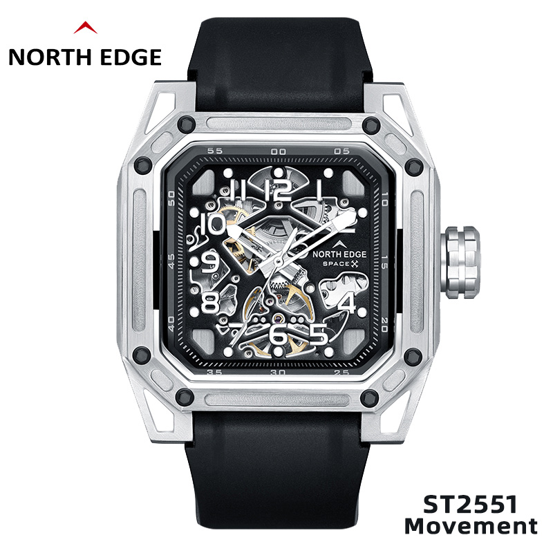 Men'S Fashion X - North edge relógios mecânicos masculinos esqueleto
