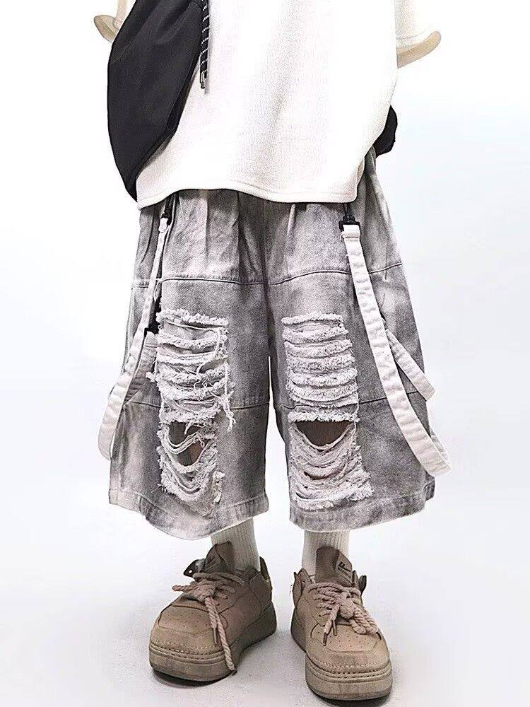 Mens Fashion Denim - Jeans Rasgados Retro Hip-hop Masculinos, Moda