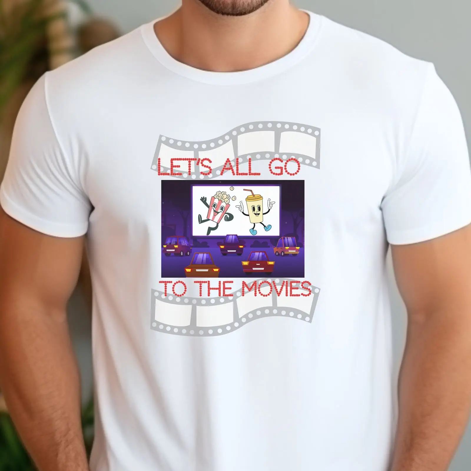 Mens Fashion In The 50S - Camiseta Retrô de Cinema Drive-In Estilo
