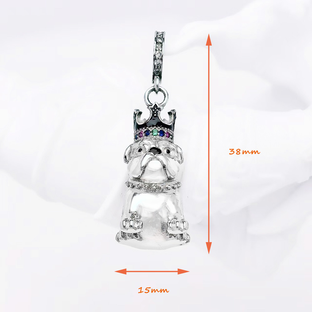 Moda bulldog com coroa pingent - Men Fashion King avaliação e preço