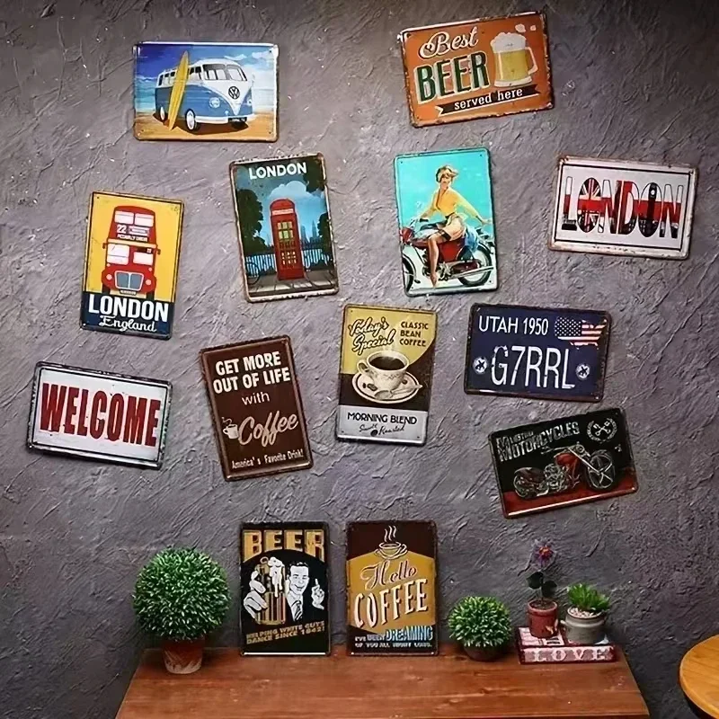 Placa de Metal Decorativa Retr - Men'S Fashion Garage avaliação e preço