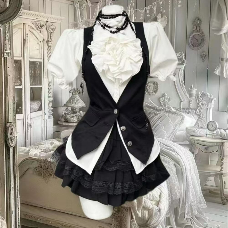 Y2k estética lolita estilo doc - Formal Waistcoat Vest avaliação e preço