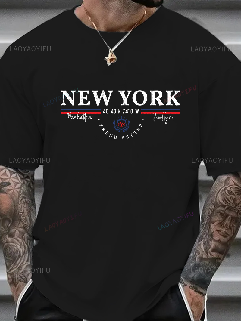 Nova york carta gráfica camise - Men'S Fashion New York avaliação e preço