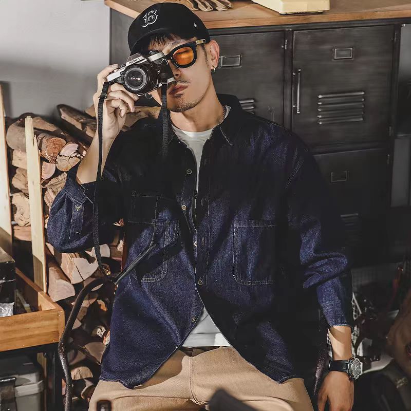 Jaqueta jeans retrô americana  - Mens Fashion Denim avaliação e preço