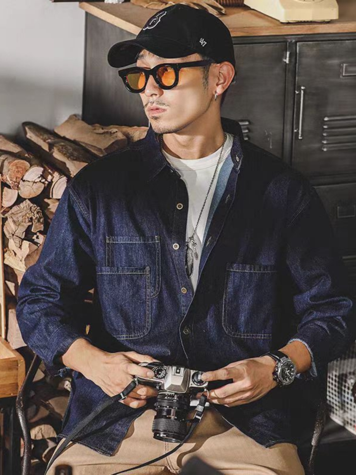 Jaqueta jeans retrô americana  - Mens Fashion Denim avaliação e preço