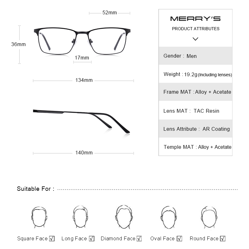 MERRYS-Óculos ultraleves para  - Mens Fashion Reading Glasses avaliação e preço