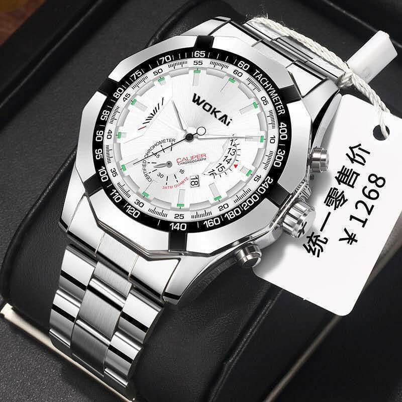 WOKAI-Relógio De Aço Inoxidáve - Men'S Fashion Quartz Watch Wokai avaliação e preço