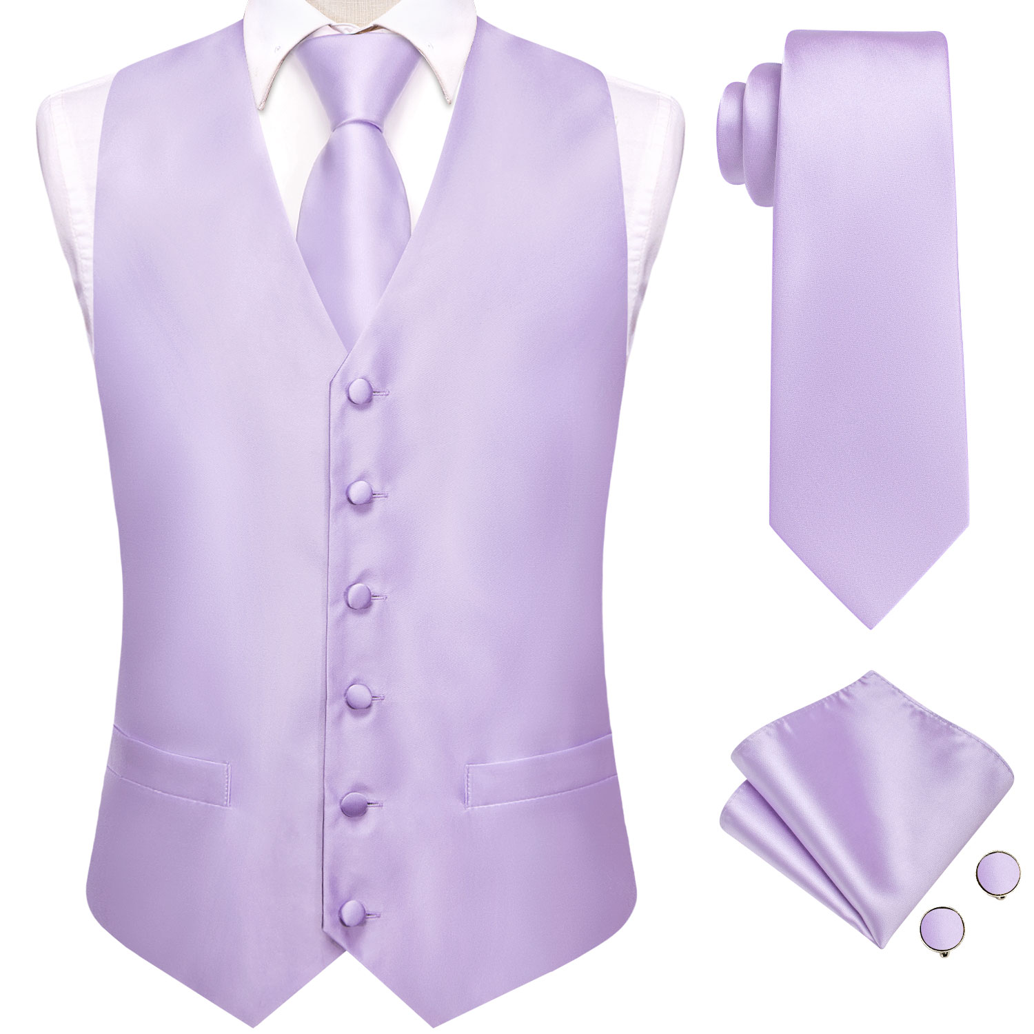 Colete Masculino Hi-Tie Sólido - Formal Waistcoat Vest avaliação e preço