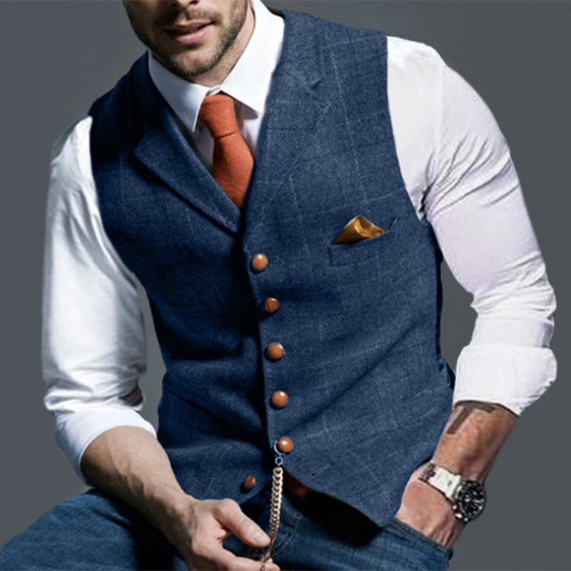 Moda masculina coletes lapela  - Formal Waistcoat Vest avaliação e preço