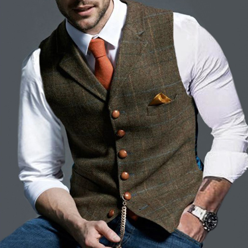 Moda masculina coletes lapela  - Formal Waistcoat Vest avaliação e preço