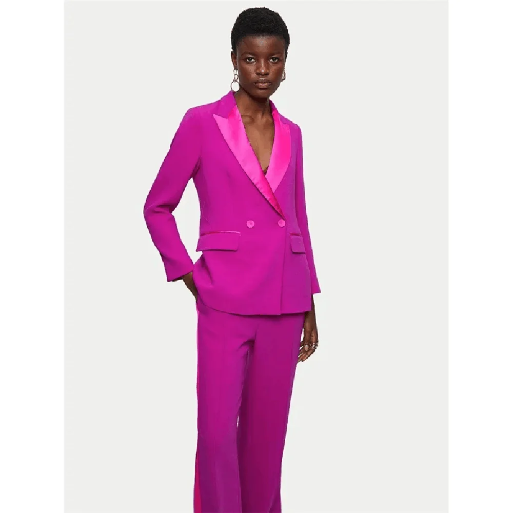 Moda rosa feminino terno de du - Men'S Dress Pants Fashion avaliação e preço