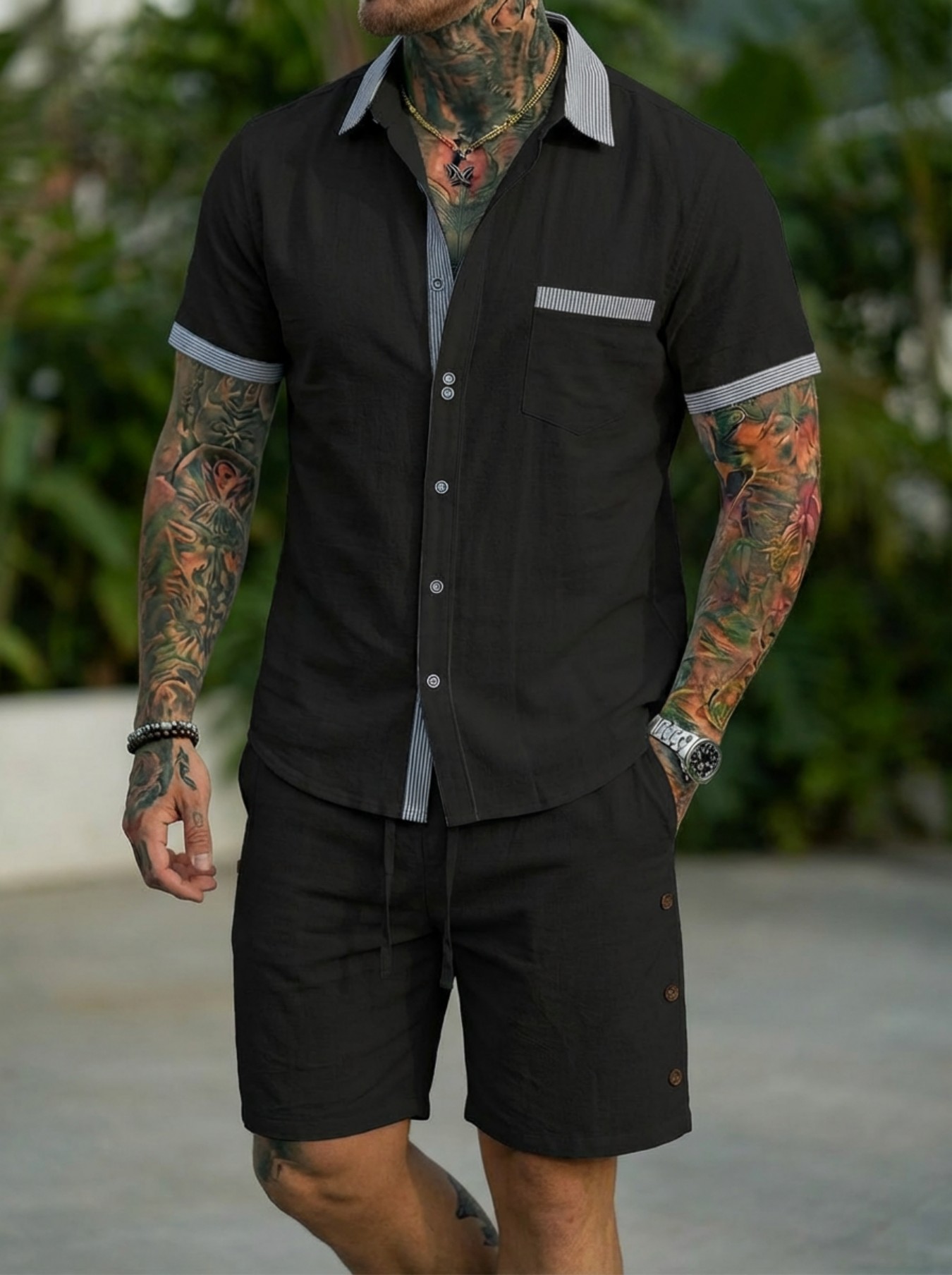 Conjunto Masculino de Camisa E - Linen Shirt Summer avaliação e preço