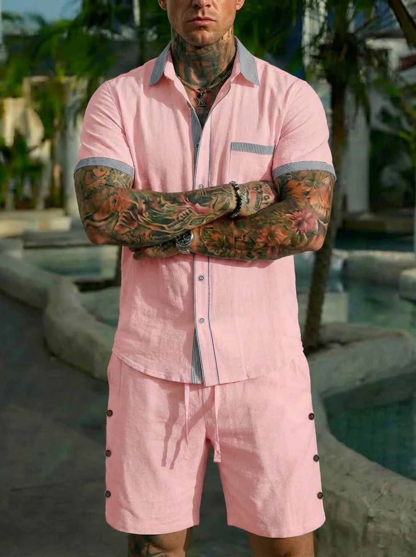 Conjunto Masculino de Camisa E - Linen Shirt Summer avaliação e preço