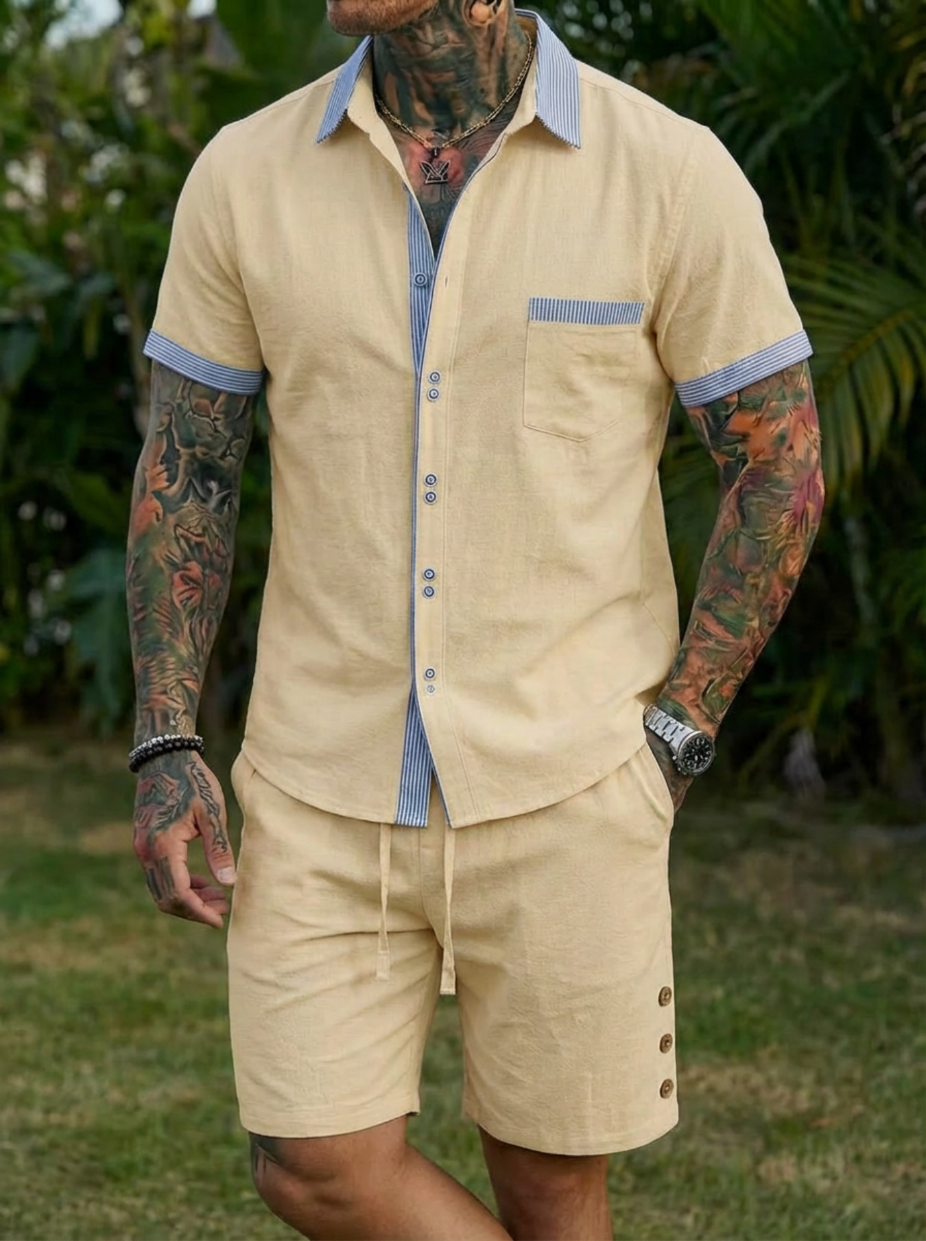 Conjunto Masculino de Camisa E - Linen Shirt Summer avaliação e preço