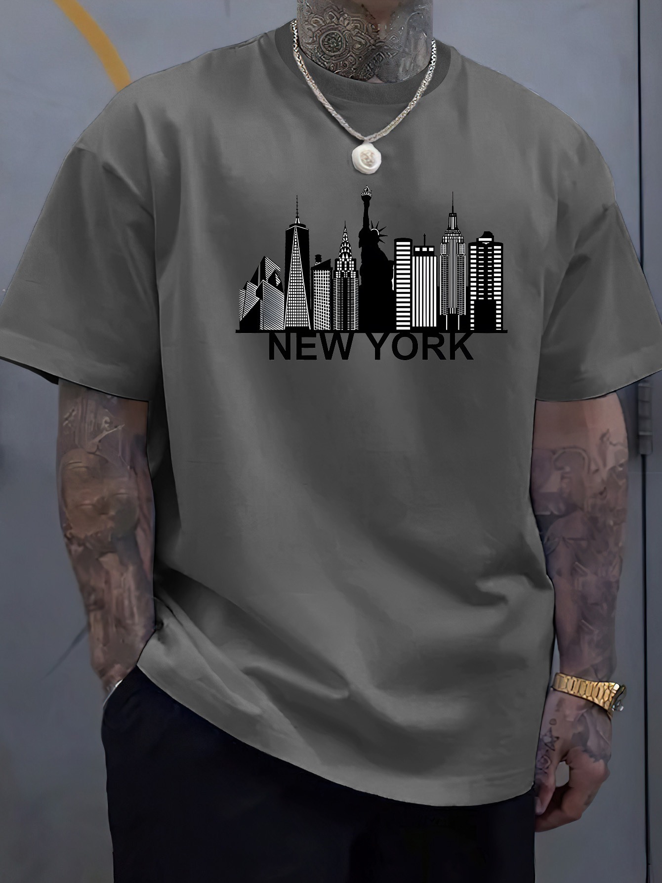 Camiseta masculina de algodão  - Men'S Fashion New York avaliação e preço