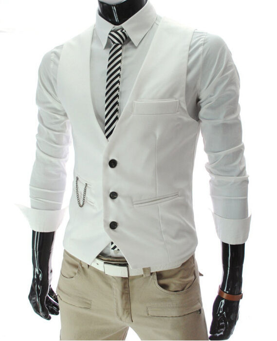 2026 Novo Colete Cinza Slim Fi - Formal Waistcoat Vest avaliação e preço