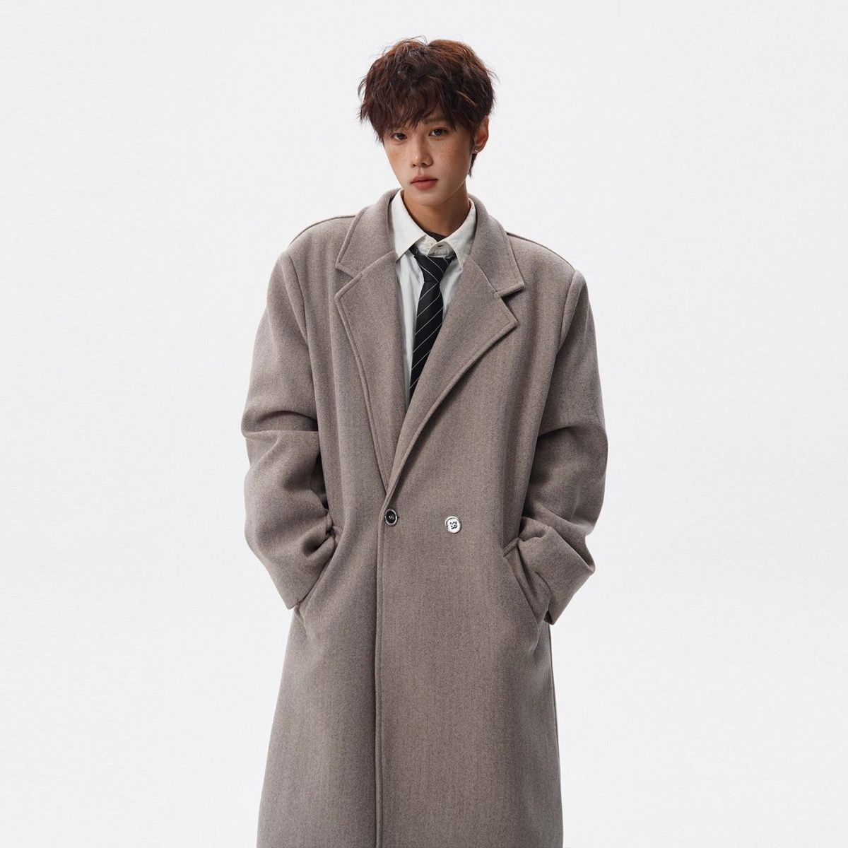 Casaco de Lã Mesclada Coreano: - Men'S Fashion Reviews avaliação e preço