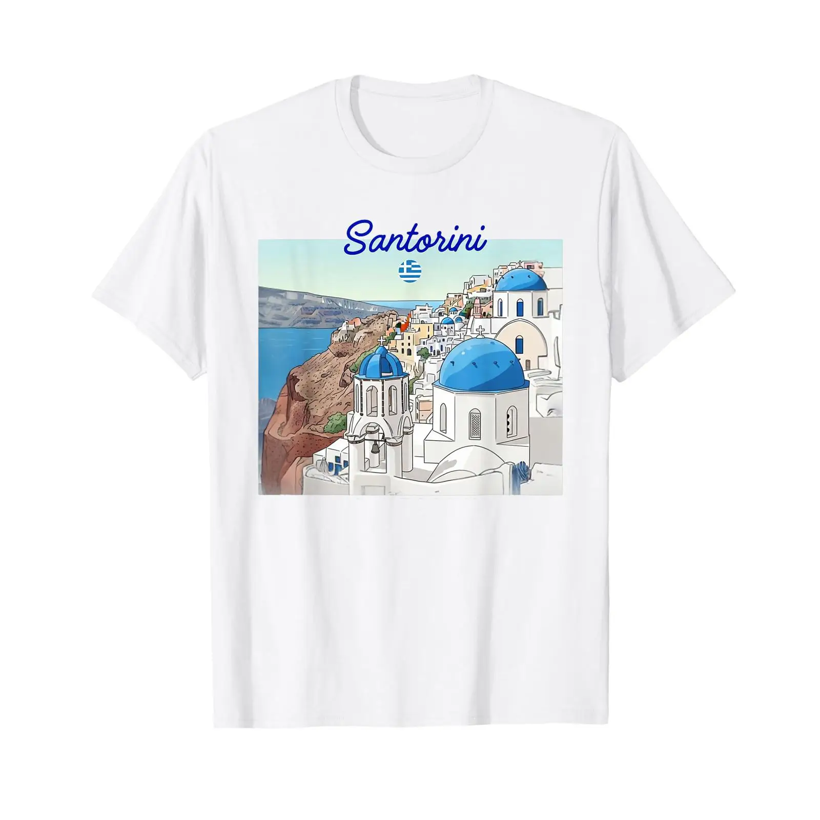 Camiseta Santorini Grécia com  - Men'S Fashion Greece avaliação e preço