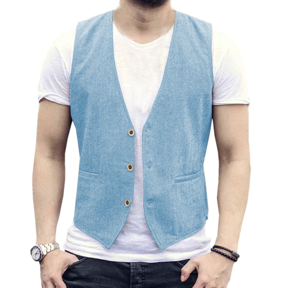 Colete Masculino de Linho com  - Formal Waistcoat Vest avaliação e preço