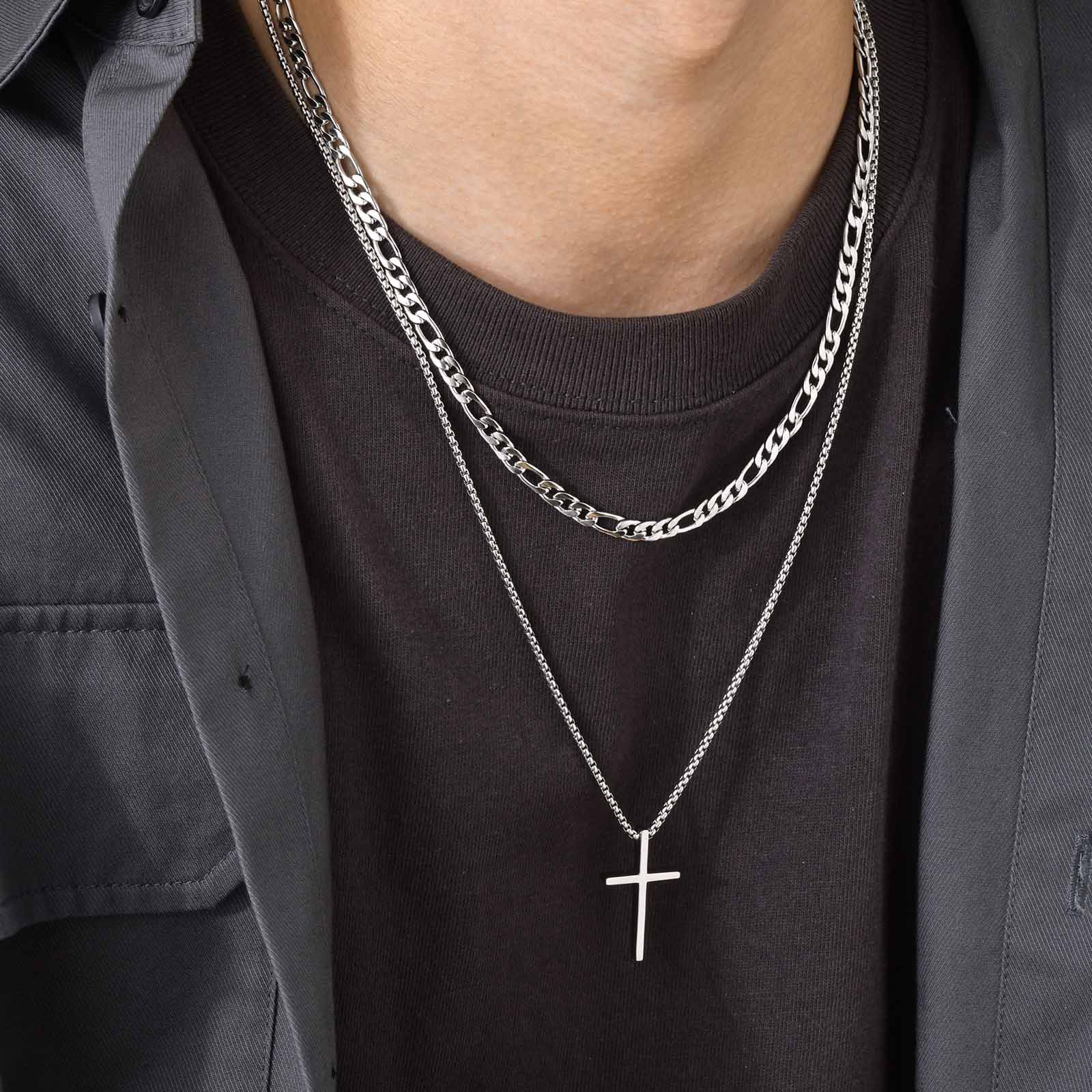 Colar de cruz moderno para hom - Mens Fashion In The 50S avaliação e preço