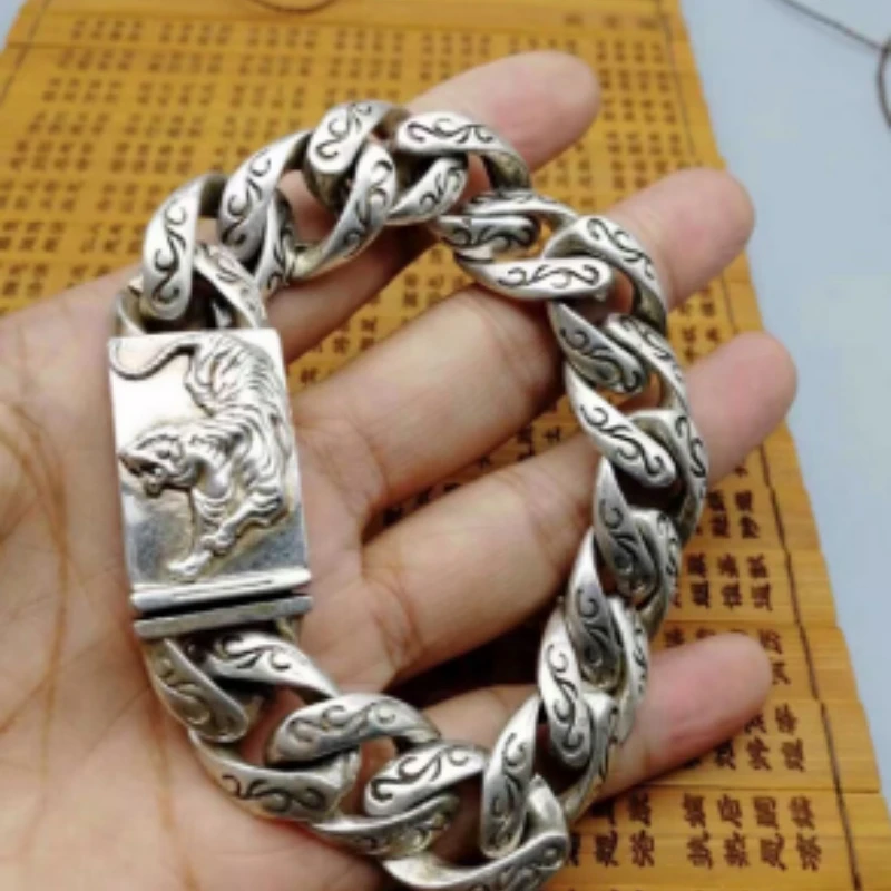 Chinês antigo tibetano prata r - Men Fashion King avaliação e preço