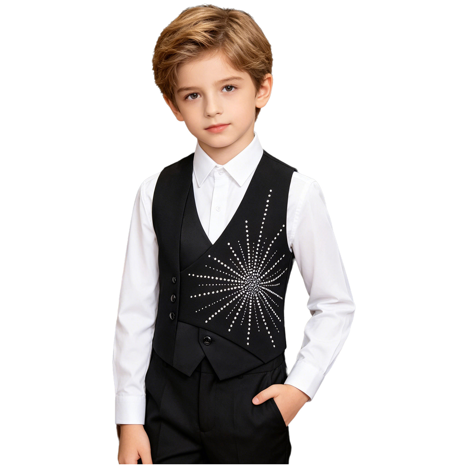 Colete Assimétrico para Menino - Formal Waistcoat Vest avaliação e preço