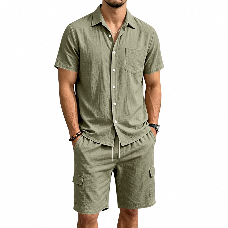 Conjunto Masculino de Verão em - Linen Shirt Summer avaliação e preço